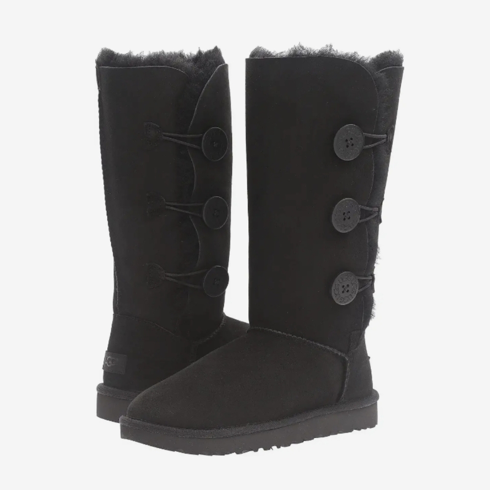 Ugg Australia Women 1962Y Tall Bailey Button Triplet Sheepskin shoes boots sz 6